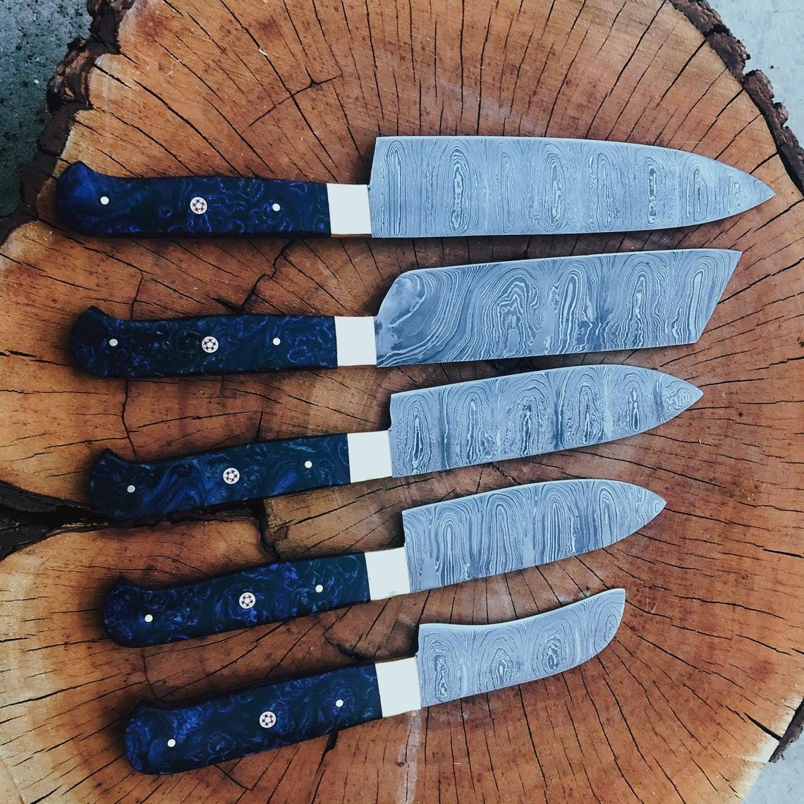 DAMASCUS KITCHEN CHEF KNIVES SET