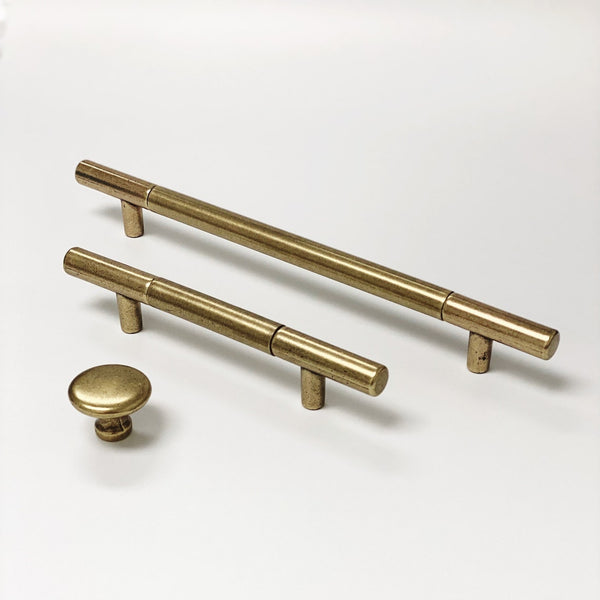 Sydney Aged Brass Cabinet Knob and Drawer Pulls