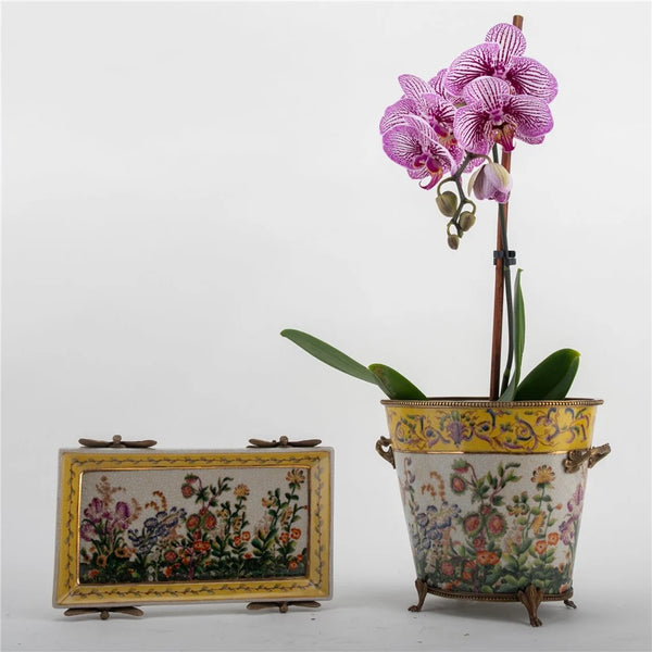 Wild Breeze Porcelain with Bronze Ormolu Planter