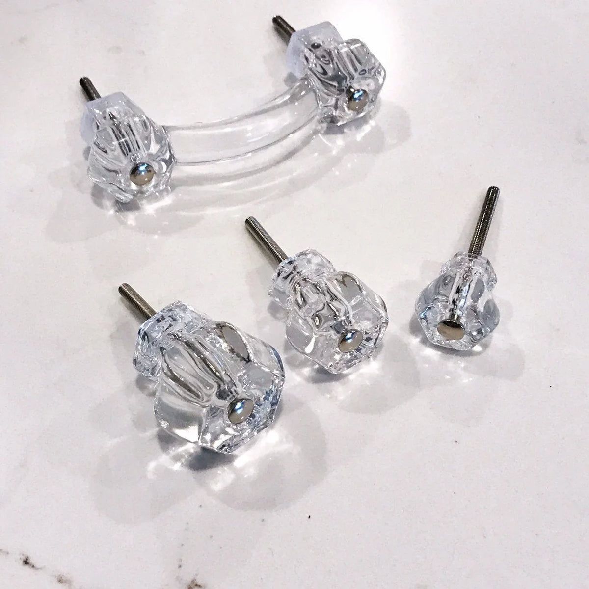 Glass Depression Clear Drawer Pull and Cabinet Knobs