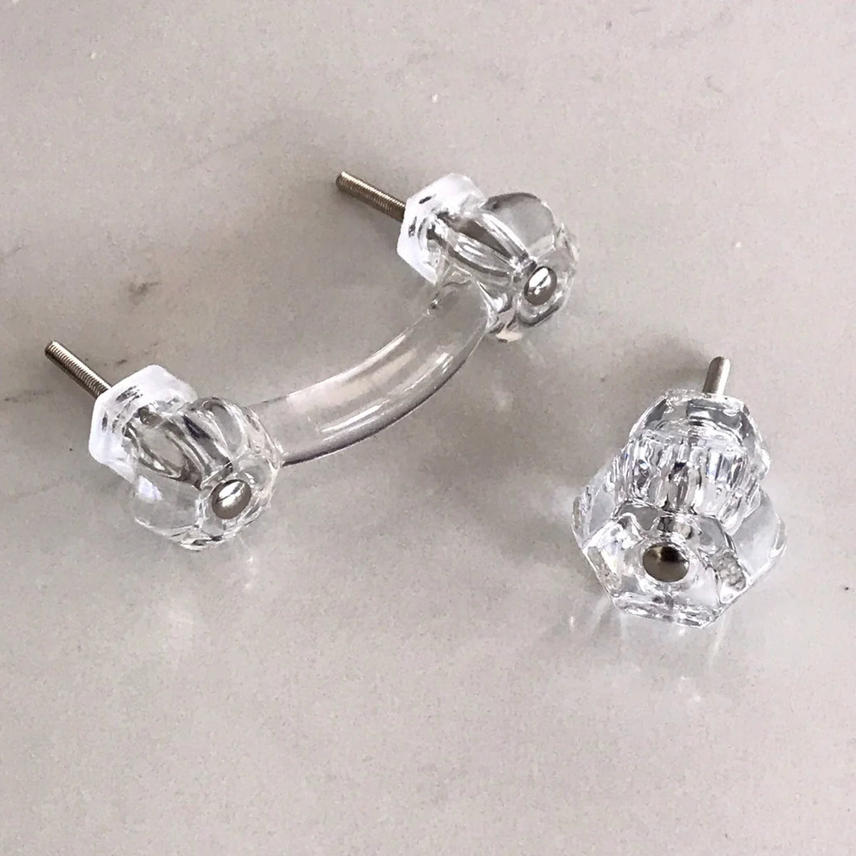 Glass Depression Clear Drawer Pull and Cabinet Knobs