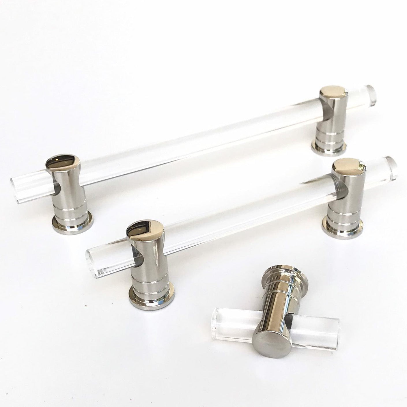 Polished Nickel and Lucite 