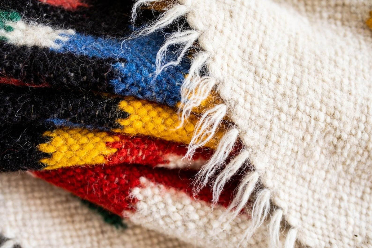 Handwoven Thin Rug  with Traditional Carpathian Pattern