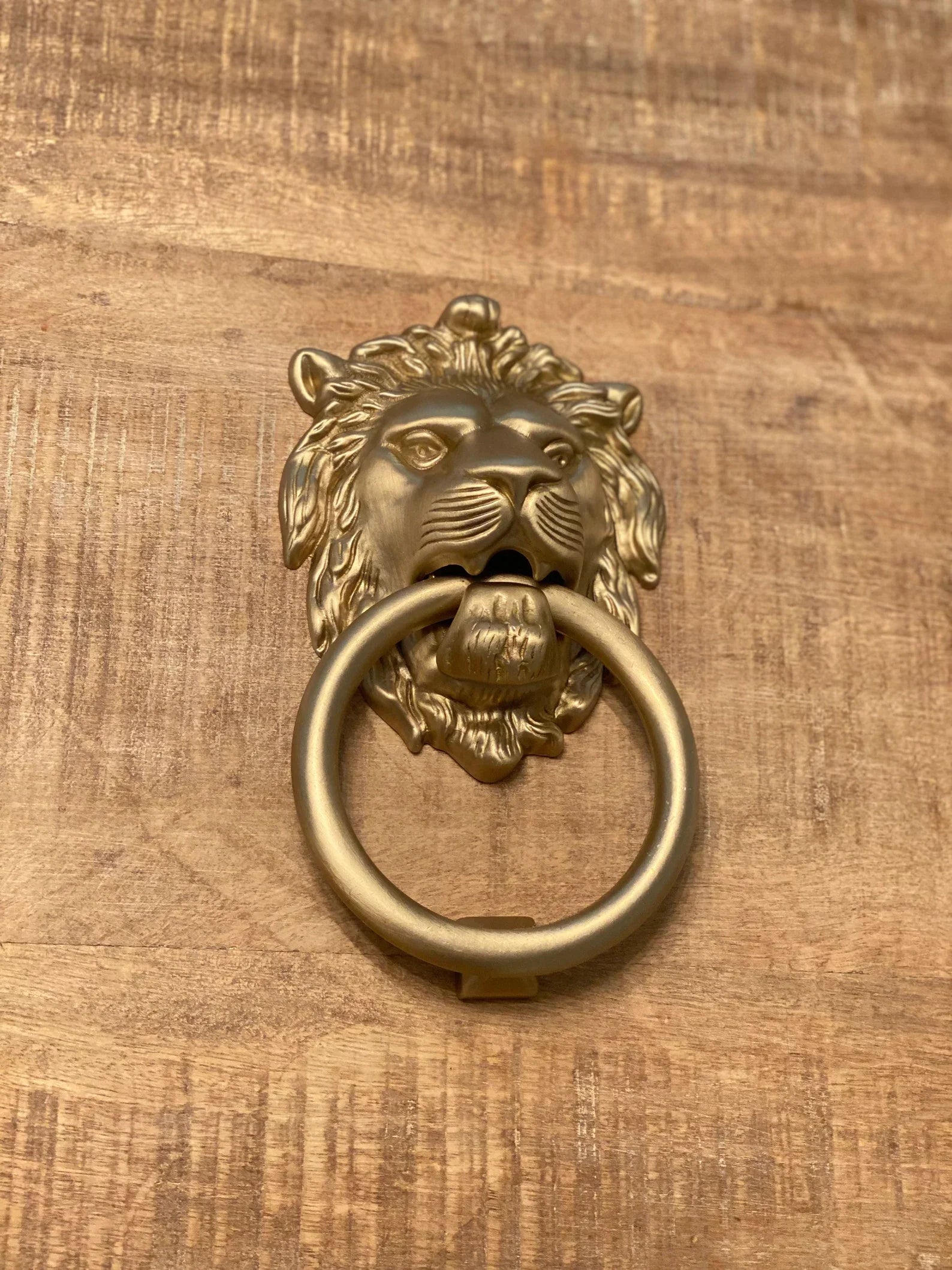 Satin Gold Lionhead Door Knocker