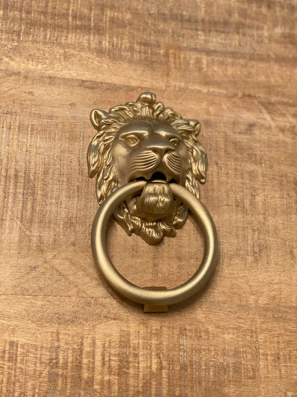 Satin Gold Lionhead Door Knocker