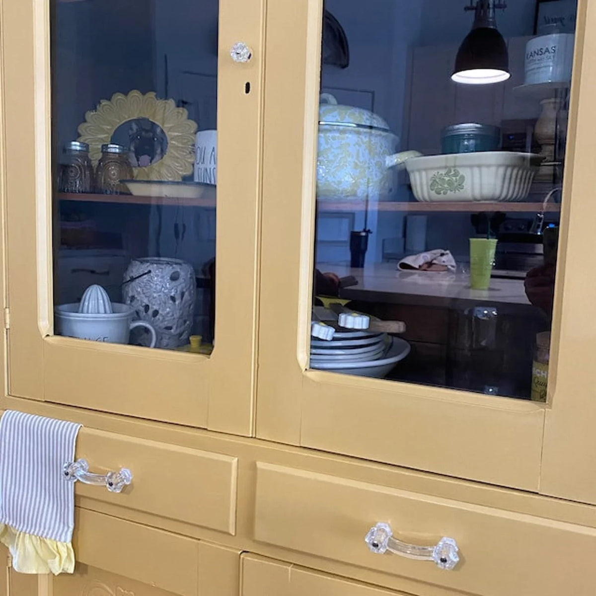 Glass Depression Clear Drawer Pull and Cabinet Knobs
