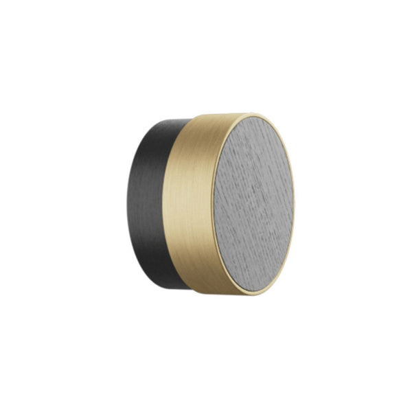 Oak, Walnut, Black and Brass 