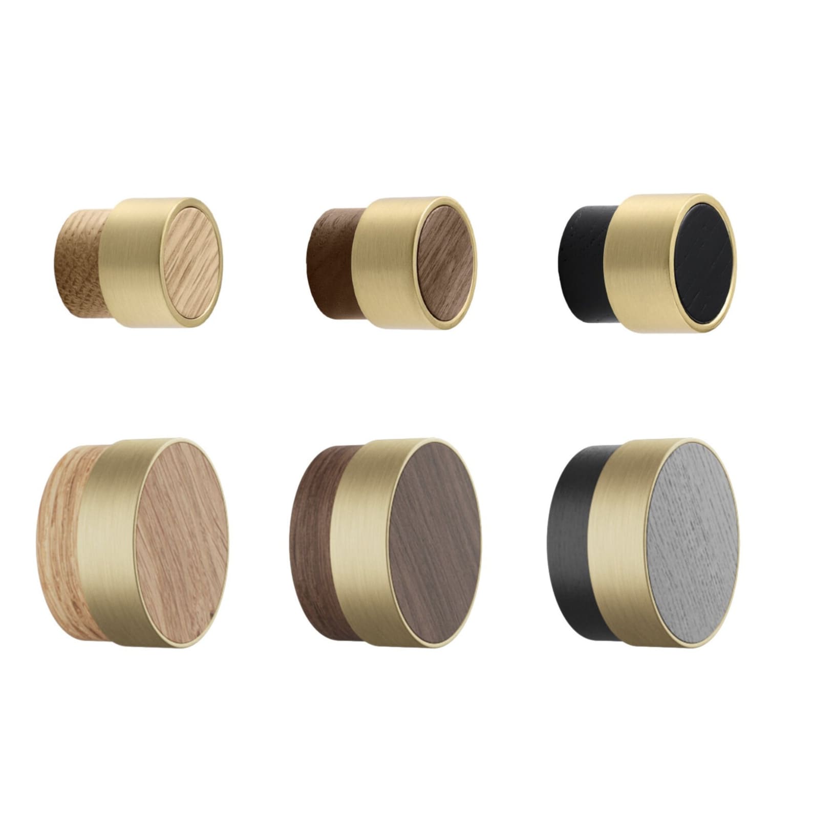 Oak, Walnut, Black and Brass 