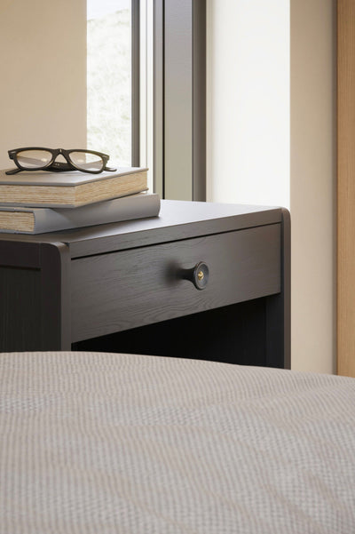 Oak, Walnut, Black Brass 