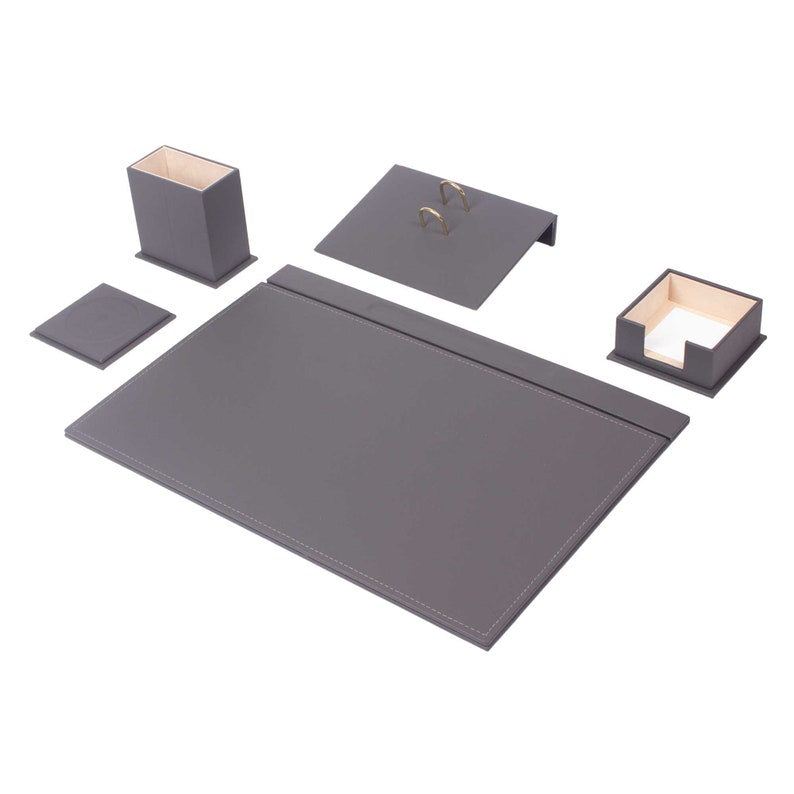 MOOG Leather Desk Set-5 Accessories -Green - 5 PCS