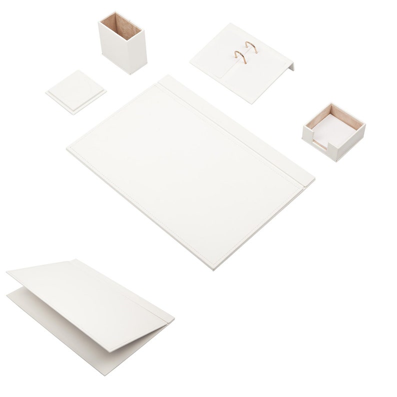 MOOG Leather Desk Set-5 Accessories -Red- 5 PCS