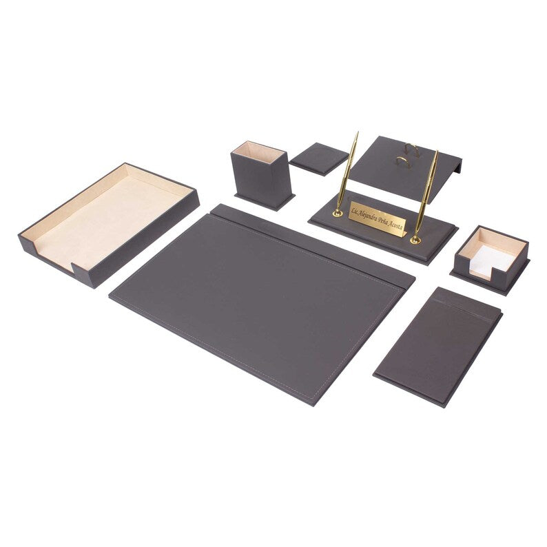 MOOG Leather Desk Set - Single Document Tray- Brown - 10 PCS