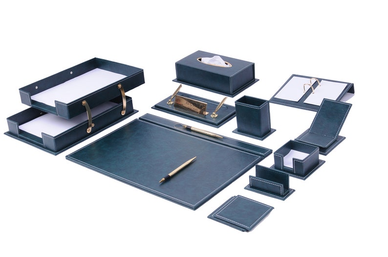 MOOG Luxury Desk Set- 14 Accessories -Black- 14 PCS