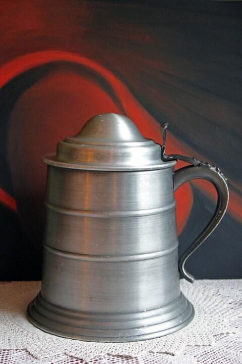 Vintage Ice Bucket with Lid and Plastic Insert - Metal Jug with Ornate Handle
