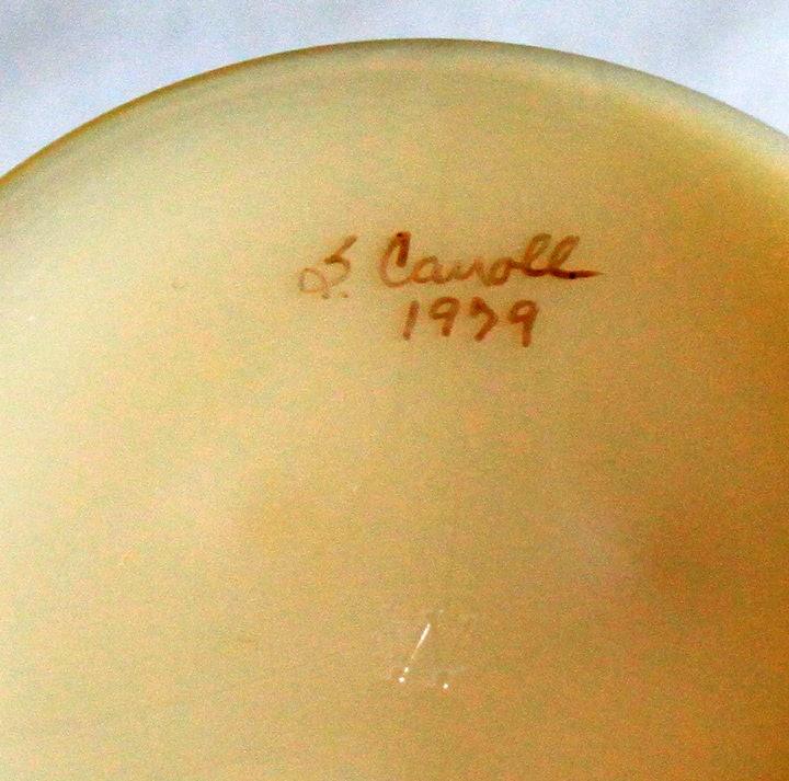 Hand Painted Westmoreland Milk Glass Footed Bowl - Signed by Artist