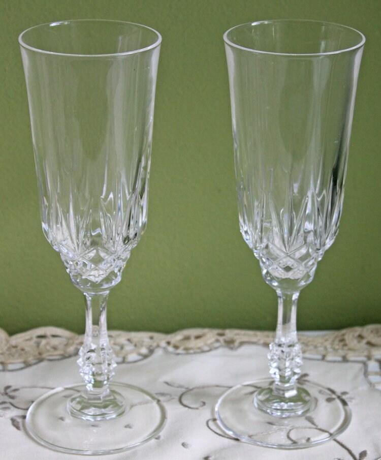 Vintage Crystal Stemware Glasses - Set of 8, Ornate Stem Barware