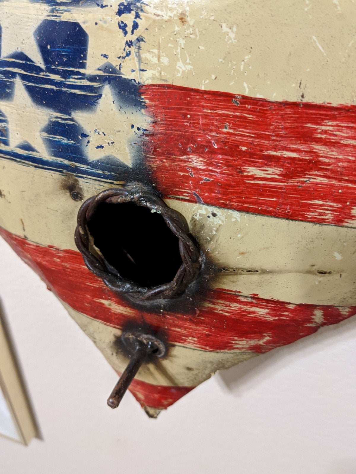 Small Metal Birdhouse, Unique Patriotic Style, Outdoor or Indoor, Decorative Birdhouse Decor, Handmade in Mexico