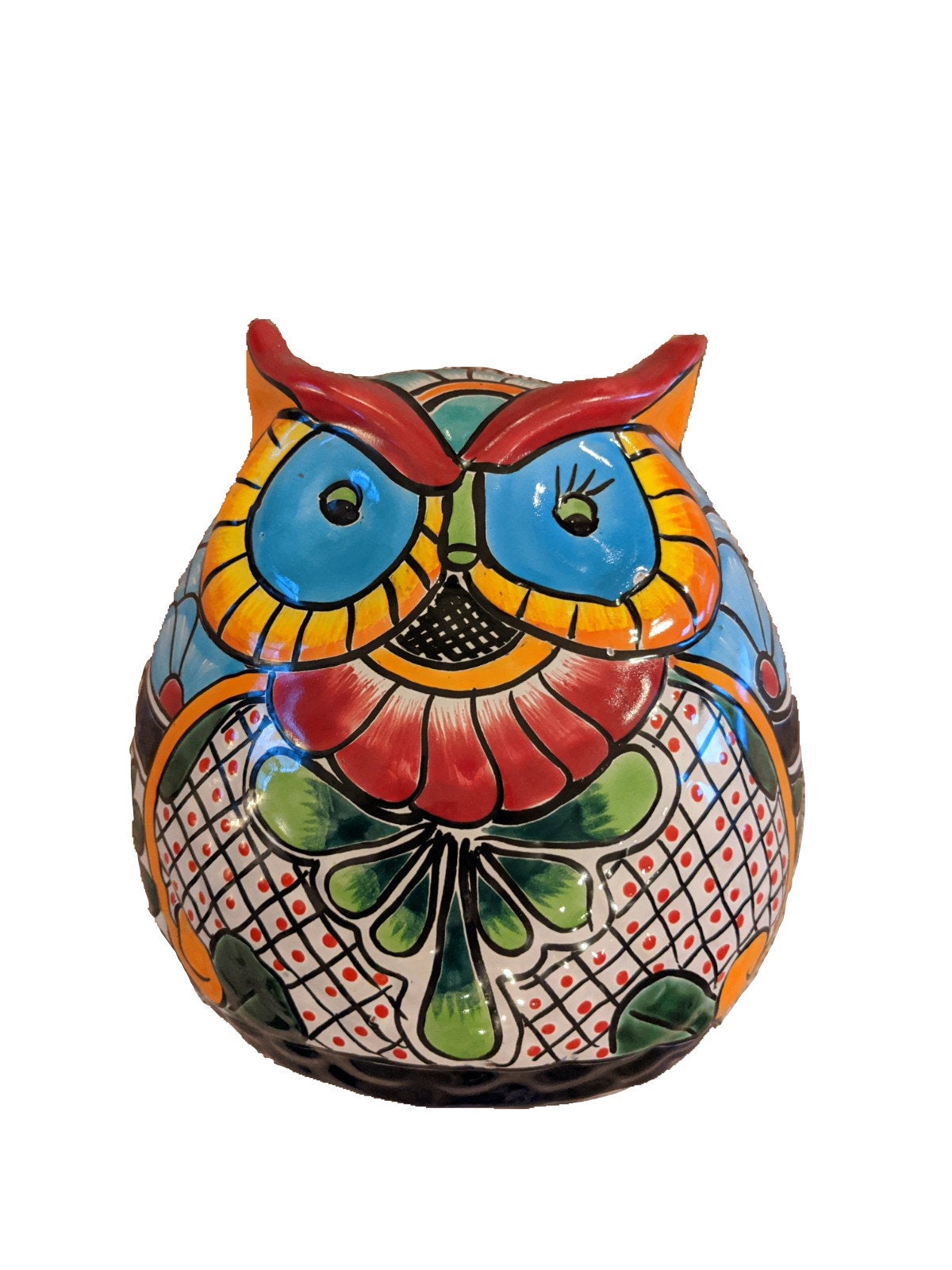 Owl Flower Pot, Ceramic Planter, Handmade Talavera Pottery, Garden Decor, Outdoor Decorations, Indoor Home Decor, Cute Owl Gifts