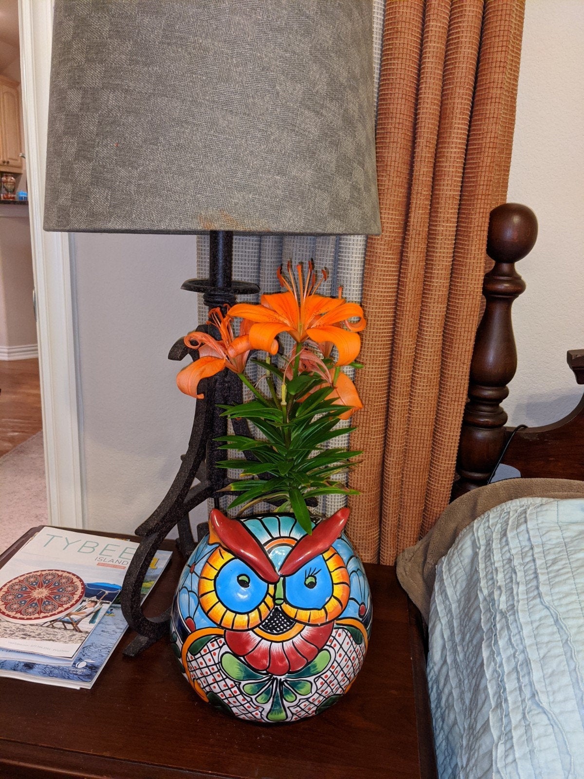 Owl Flower Pot, Ceramic Planter, Handmade Talavera Pottery, Garden Decor, Outdoor Decorations, Indoor Home Decor, Cute Owl Gifts