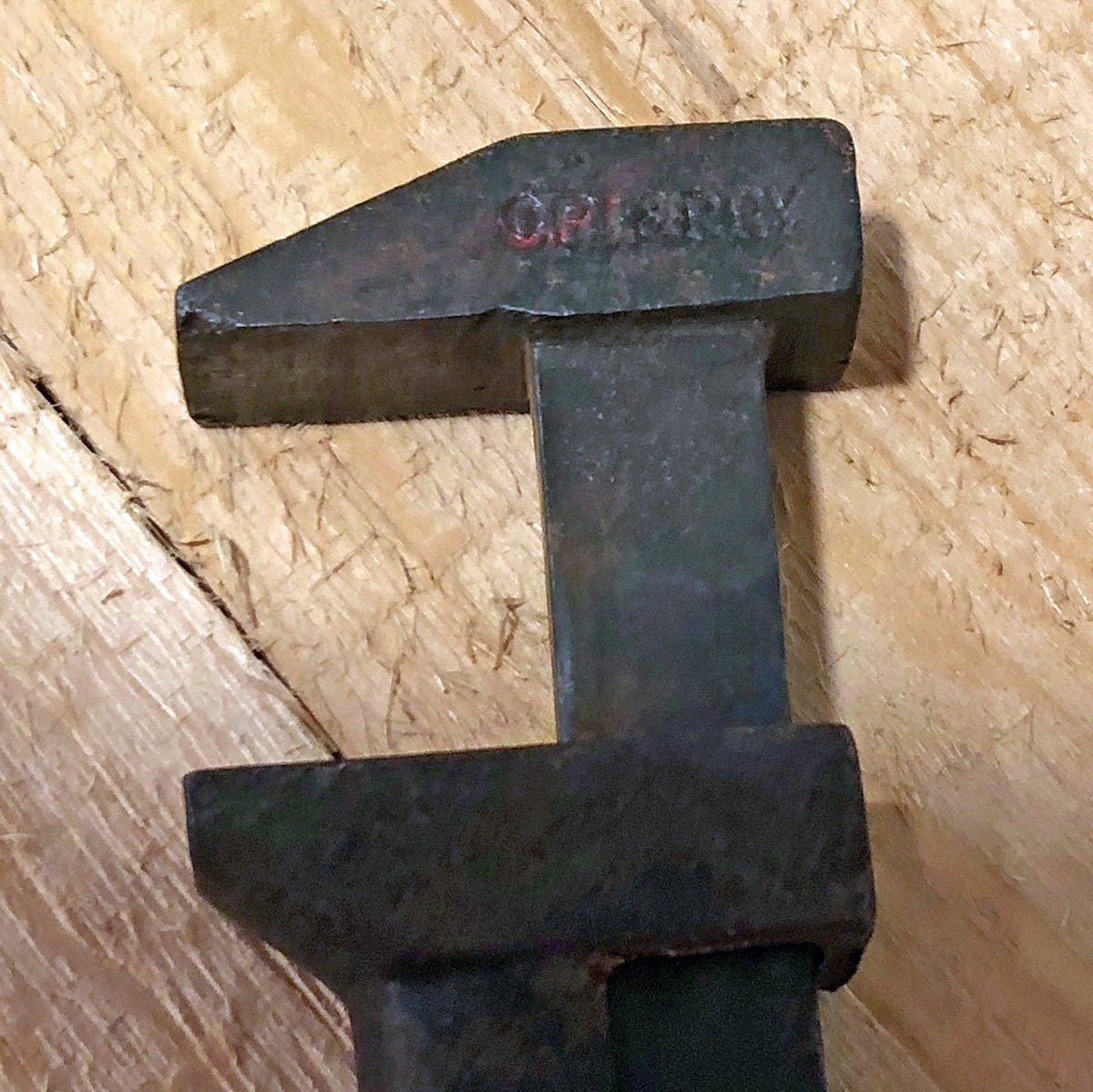 Antique OPI & PRY Craft Man Wrench. Collectible Manual Tool with Wooden Handle. Gift for Him for Christmas.