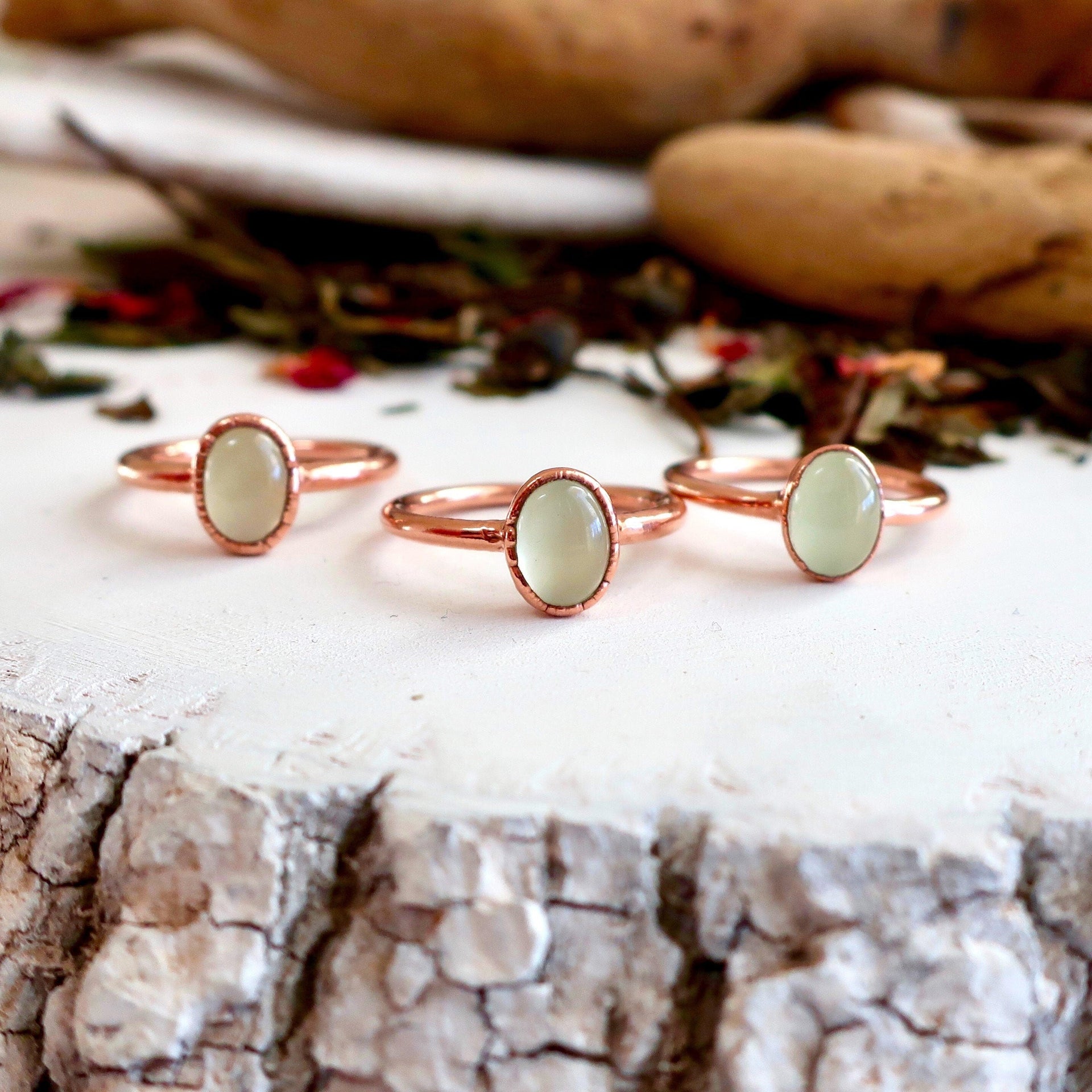 Copper Prehnite Ring - Calming Clarity for the Heart | By Blackbird & Sage