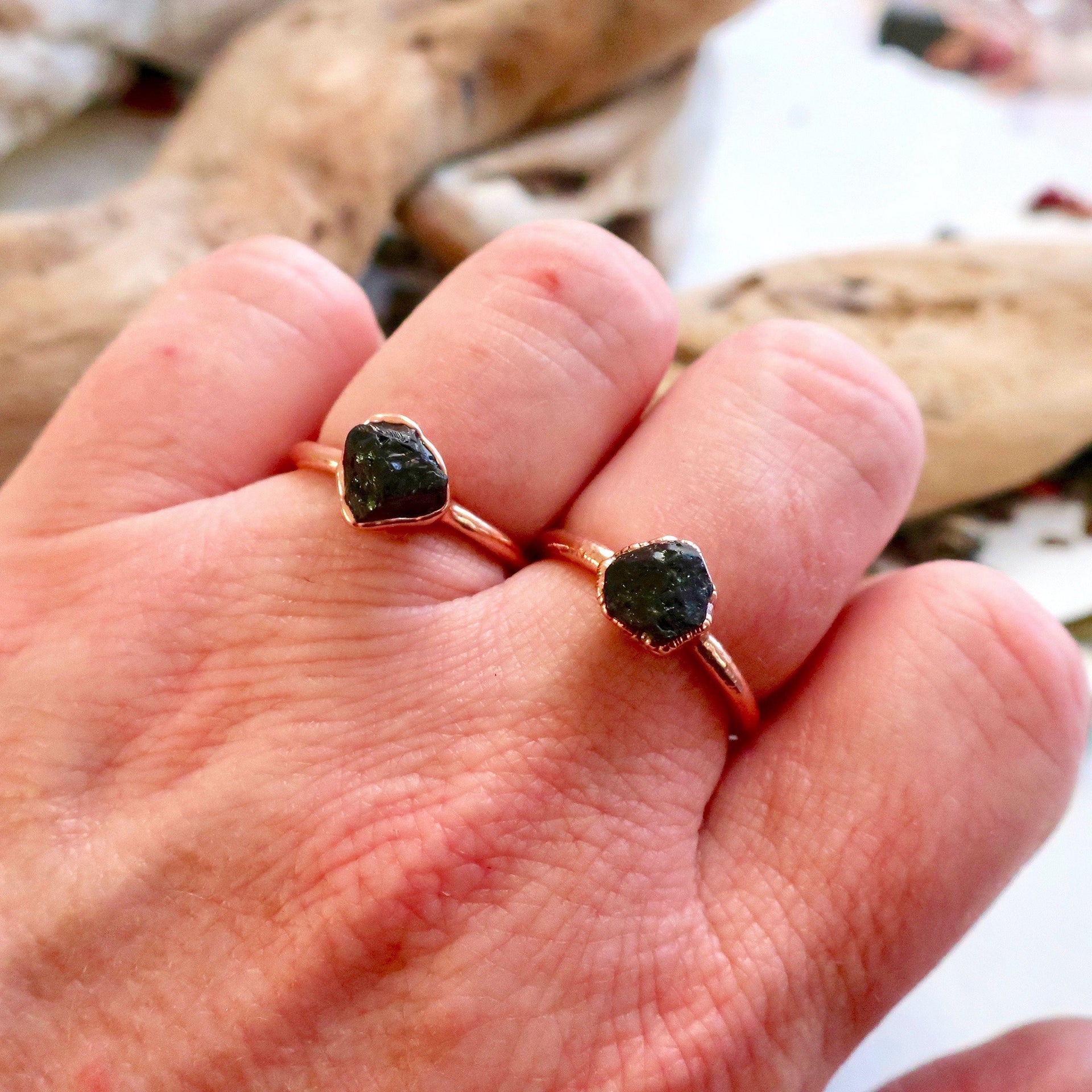 Raw Black Tourmaline Ring - Grounded Confidence Shield | By Blackbird & Sage