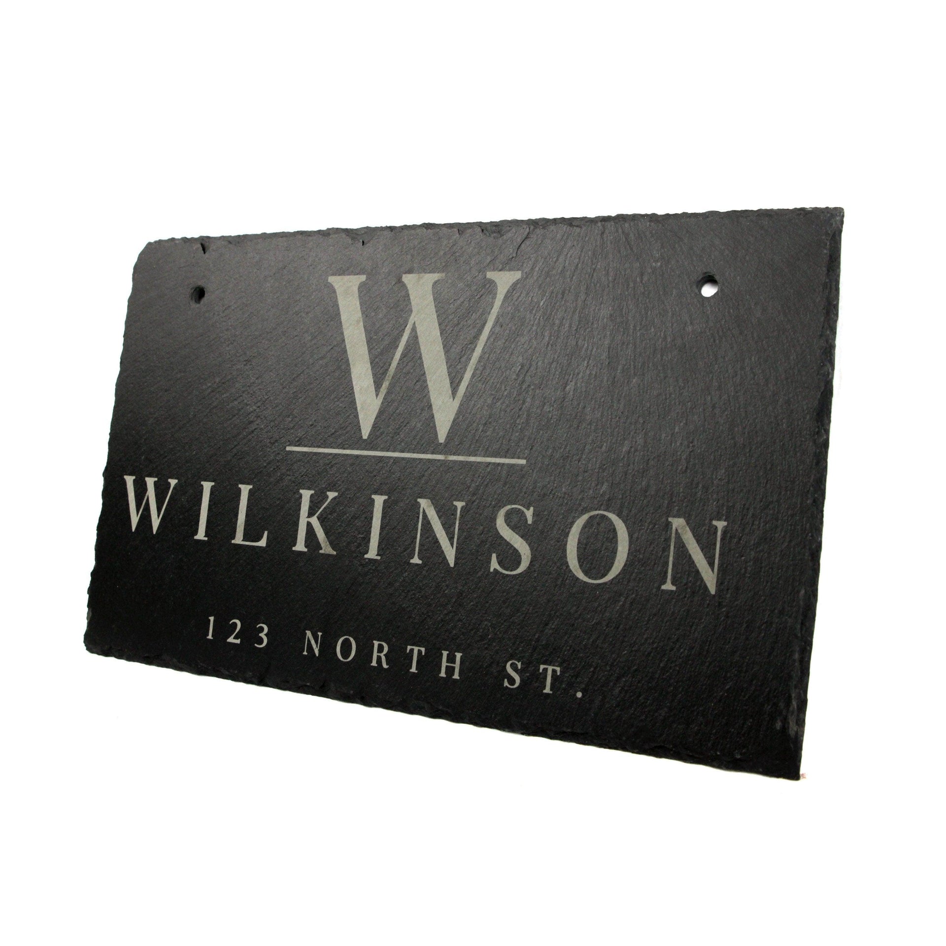 Personalized Slate Home Sign | Last Name Slate Address Sign | 11.75