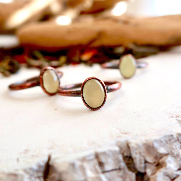 Copper Prehnite Ring - Calming Clarity for the Heart | By Blackbird & Sage