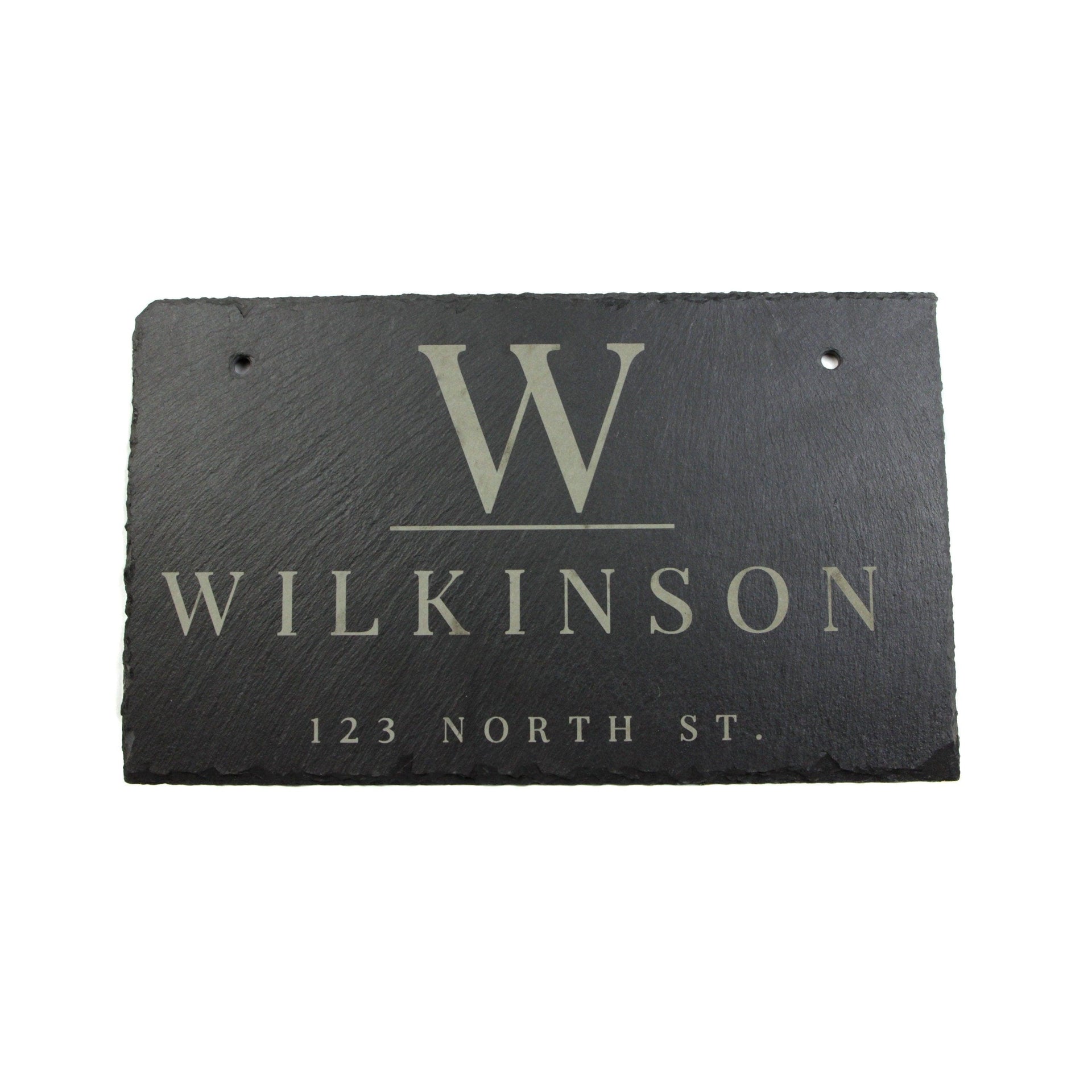 Personalized Slate Home Sign | Last Name Slate Address Sign | 11.75