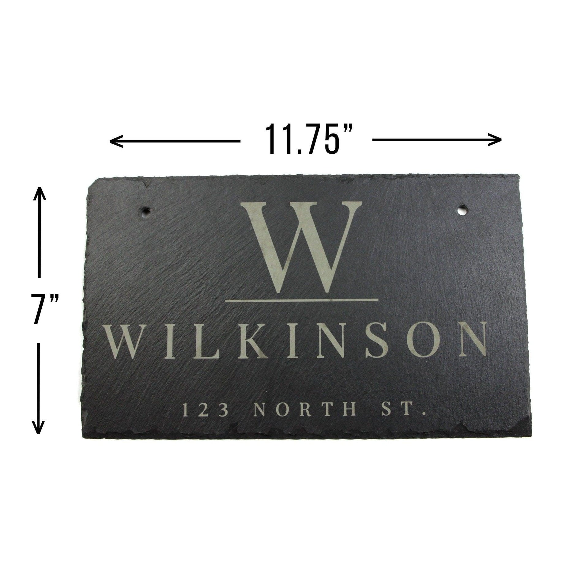 Personalized Slate Home Sign | Last Name Slate Address Sign | 11.75