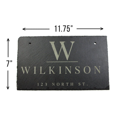 Personalized Slate Home Sign | Last Name Slate Address Sign | 11.75