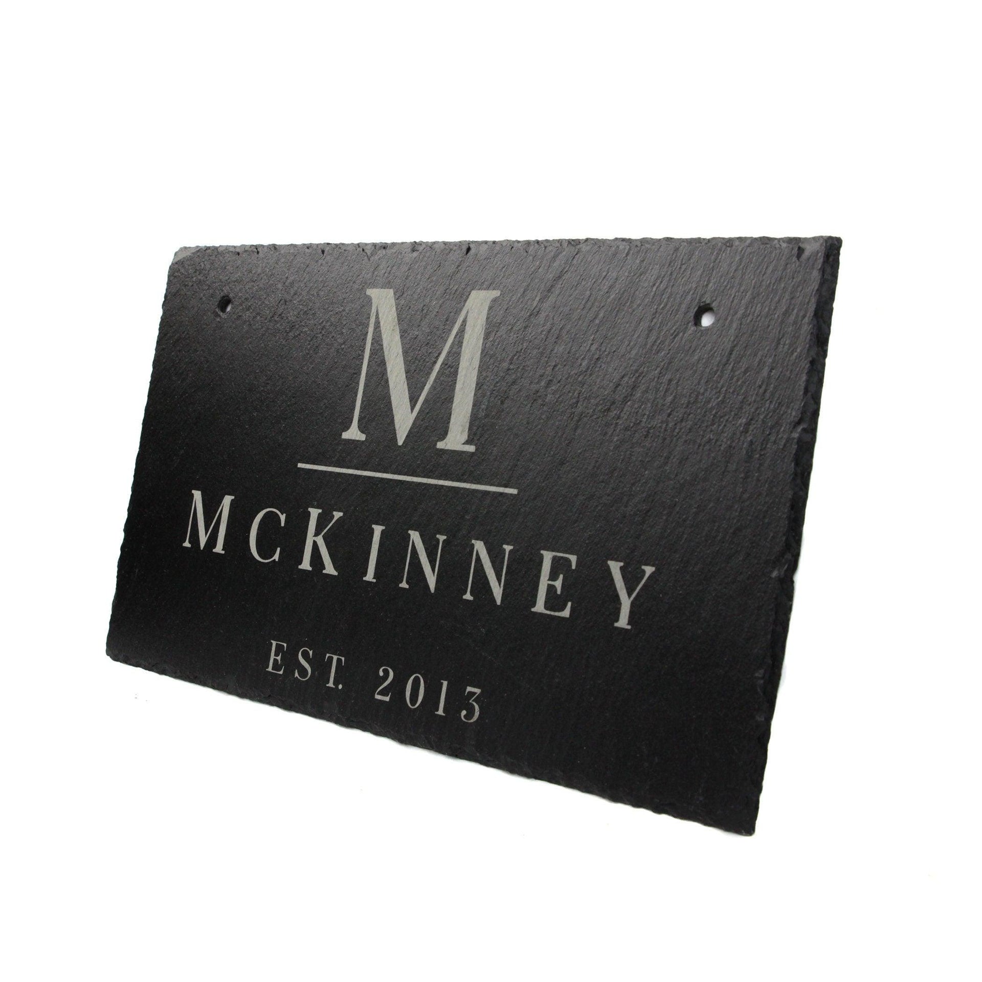Personalized Slate Home Sign | Last Name Slate Address Sign | 11.75