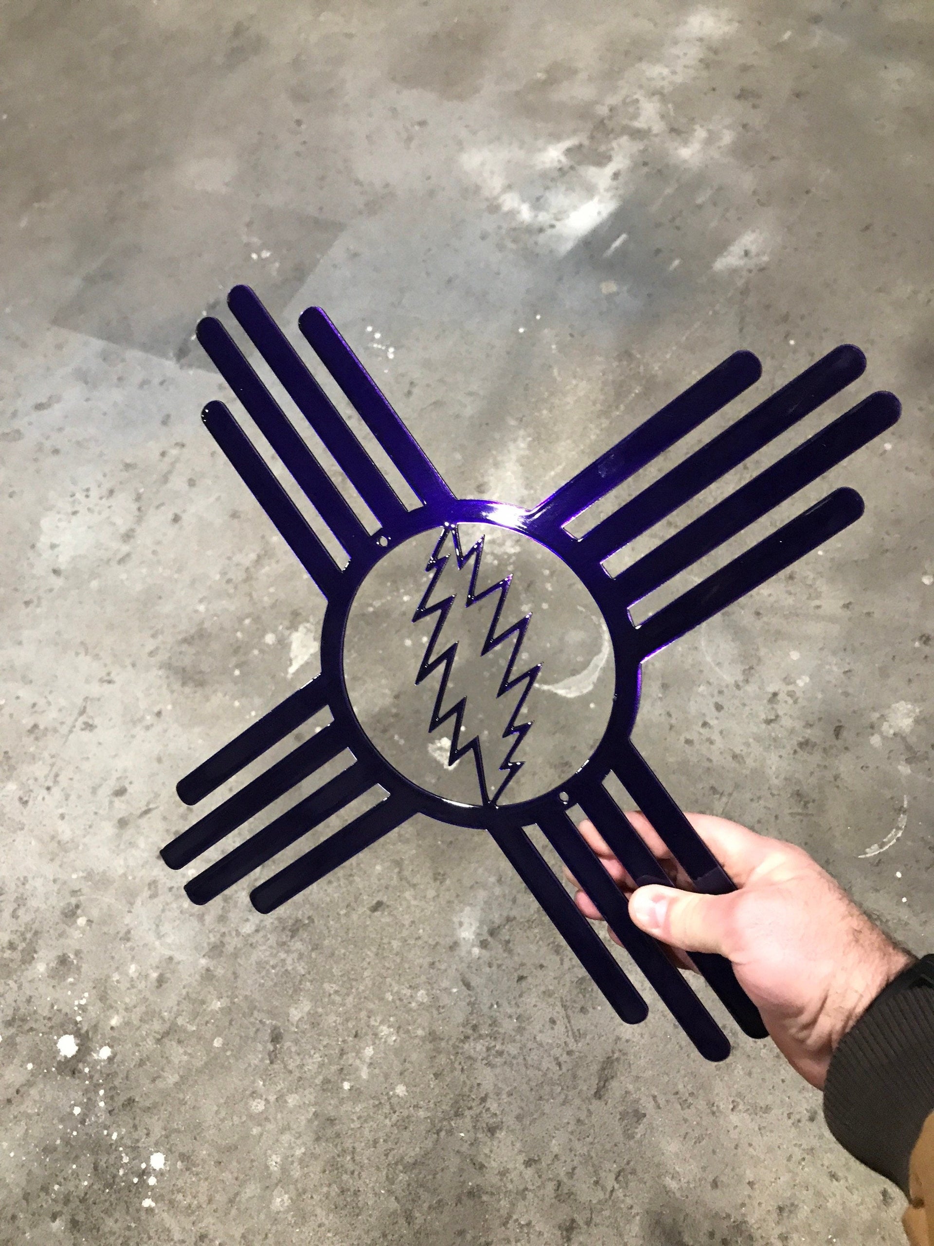 Zia Sun Lightning Metal Sign | Southwest Wall Decor
