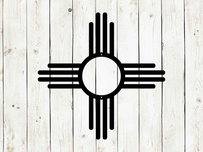 Zia Sun Metal Sign, New Mexico, Zia Cross, Metal Art, Zia, New Mexico Sign, Metal Sign, Wall decor, South western art, Outdoor patio