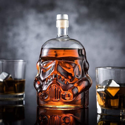 Transparent Creative Whiskey Decanter Set Bottle with 2 Wine Glasses 150ml for liquor, Bourbon, Scotch, Vodka, Father's Day Gift for Men Women