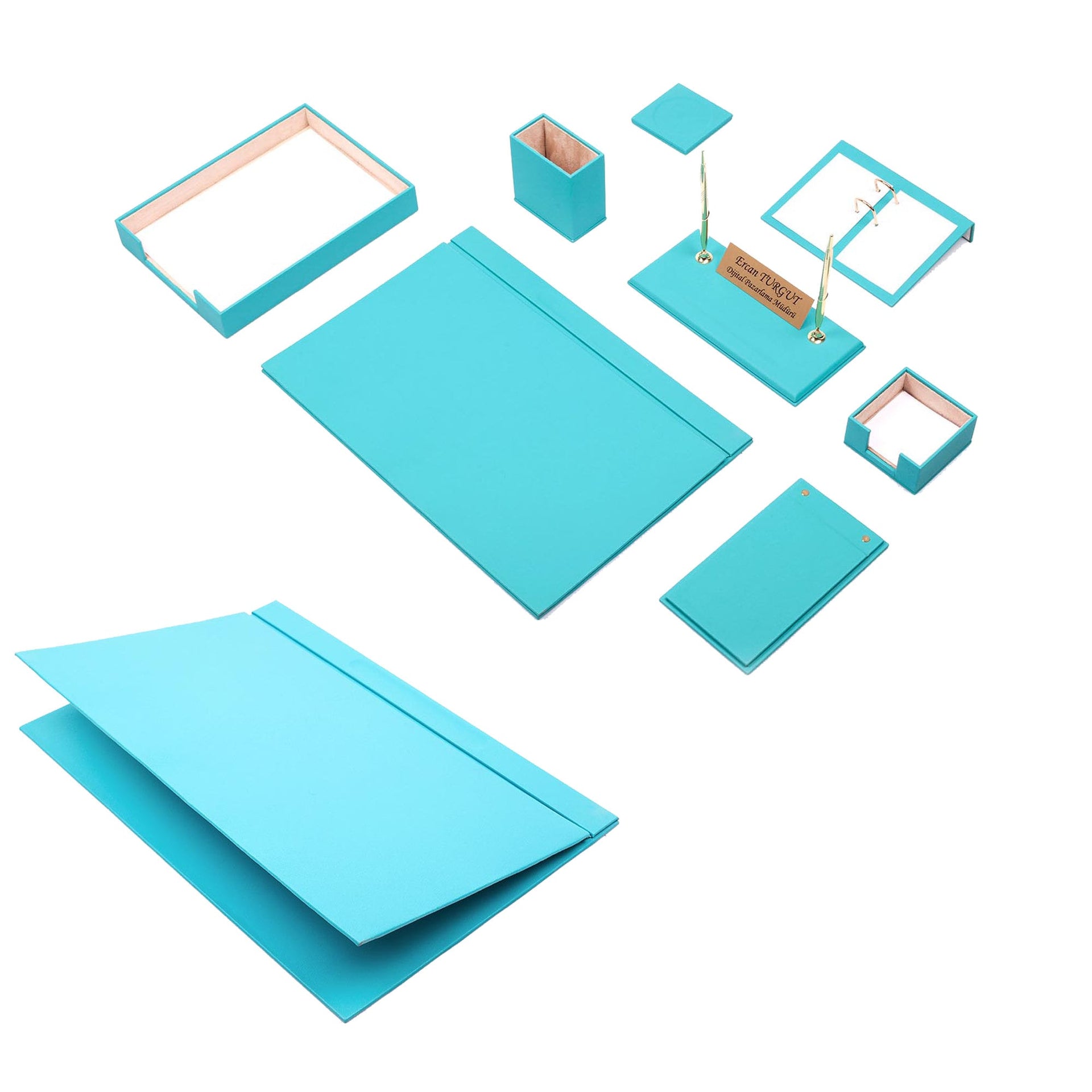MOOG Leather Desk Set - Single Document Tray- White - 10 PCS