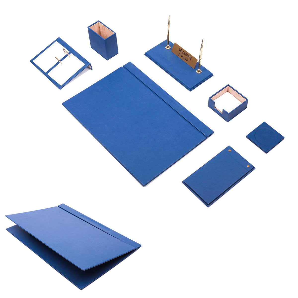 MOOG Leather Desk Set -White - 9 PCS