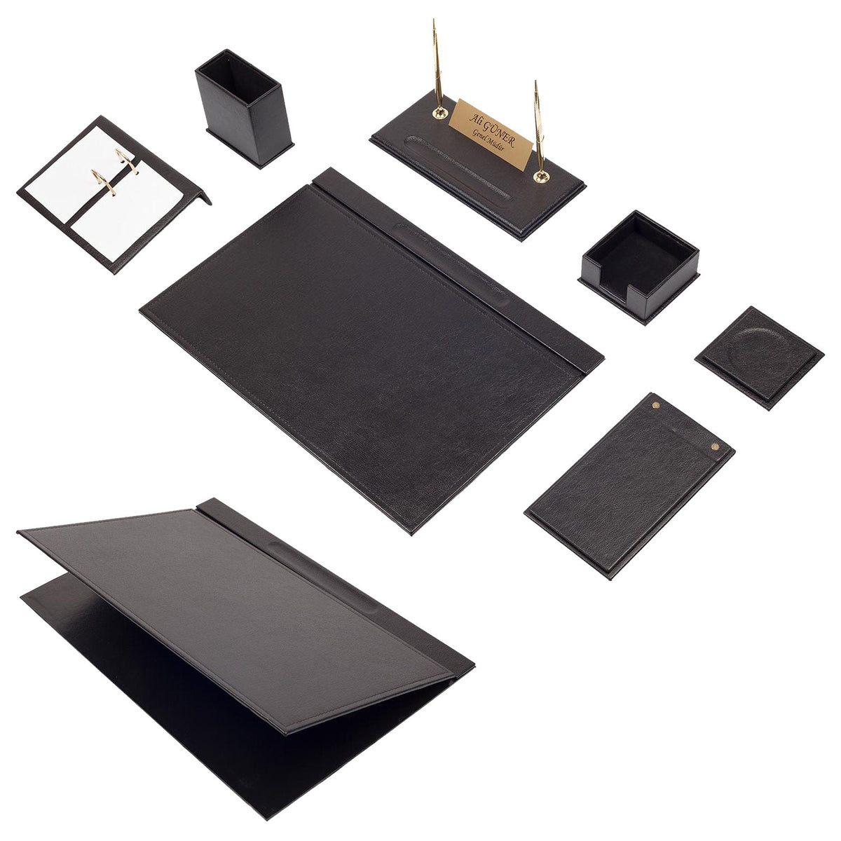 MOOG Leather Desk Set -White - 9 PCS