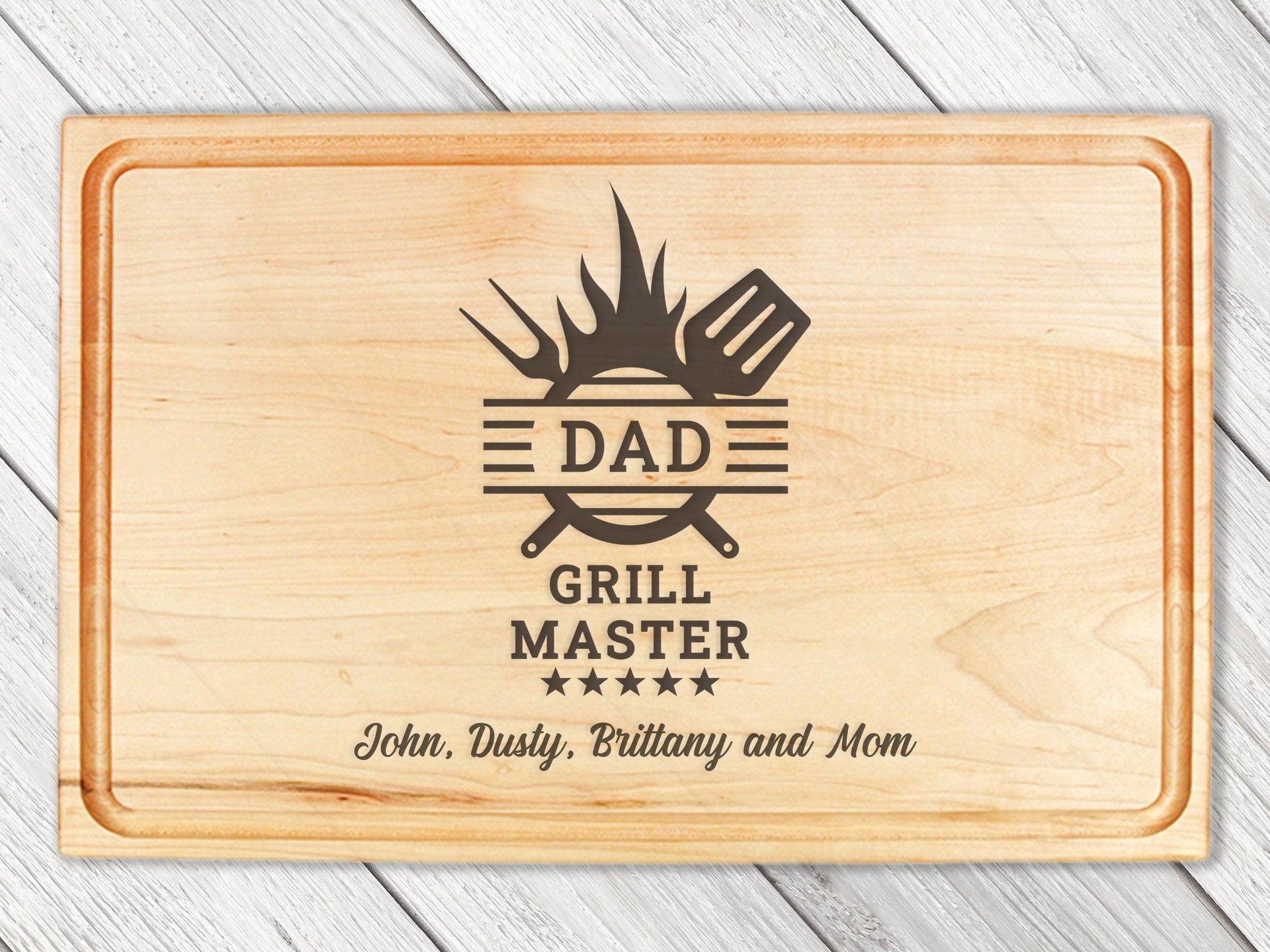 Gift For Dad Cutting Board, Personalized Gifts For Dad, Custom Grilling Gift For Dad, BBQ Gift For Dad, Custom Cutting Board - USA Made