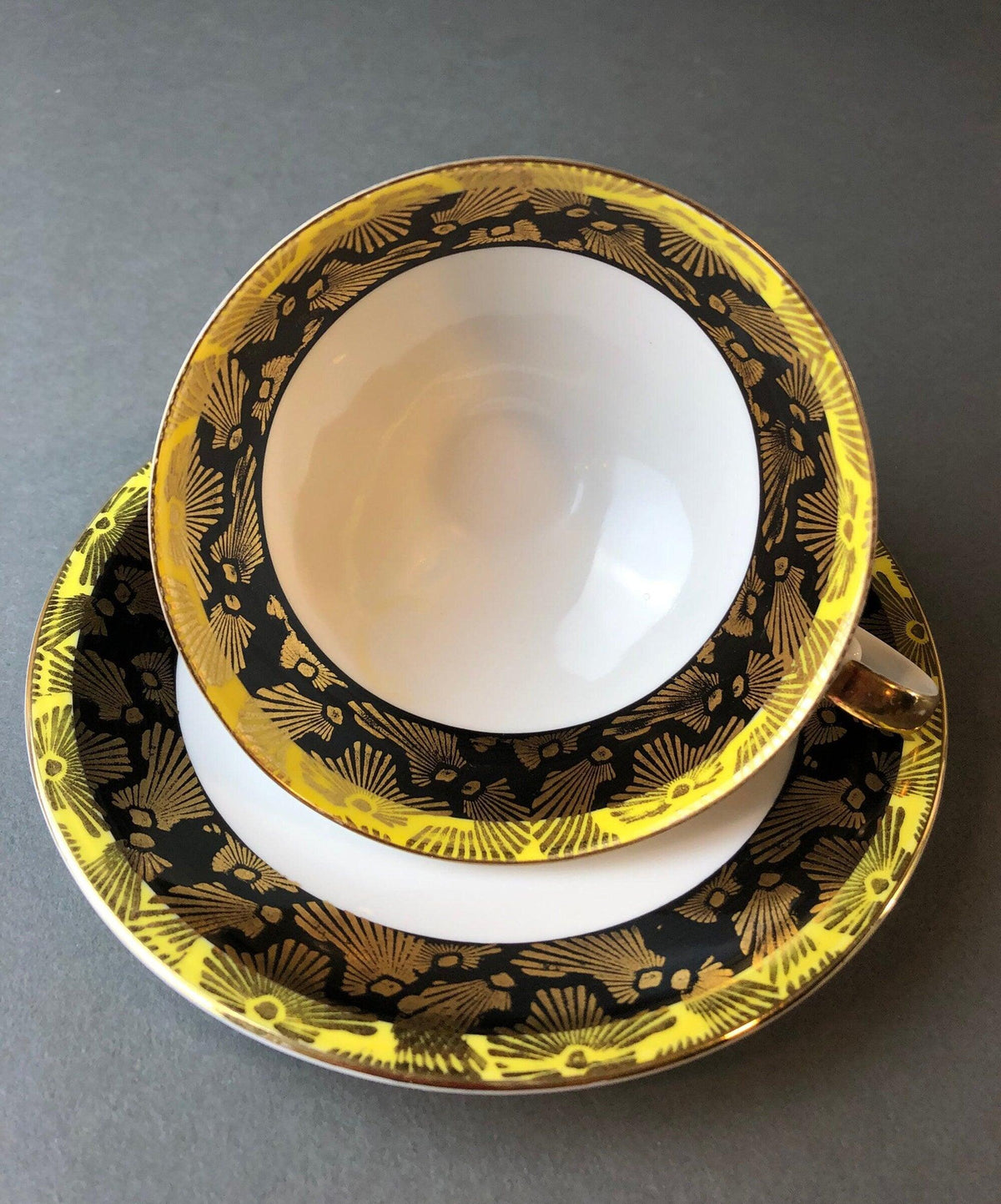 Antique Bavarian Porcelain Tea Cup and Saucer by Eberthal