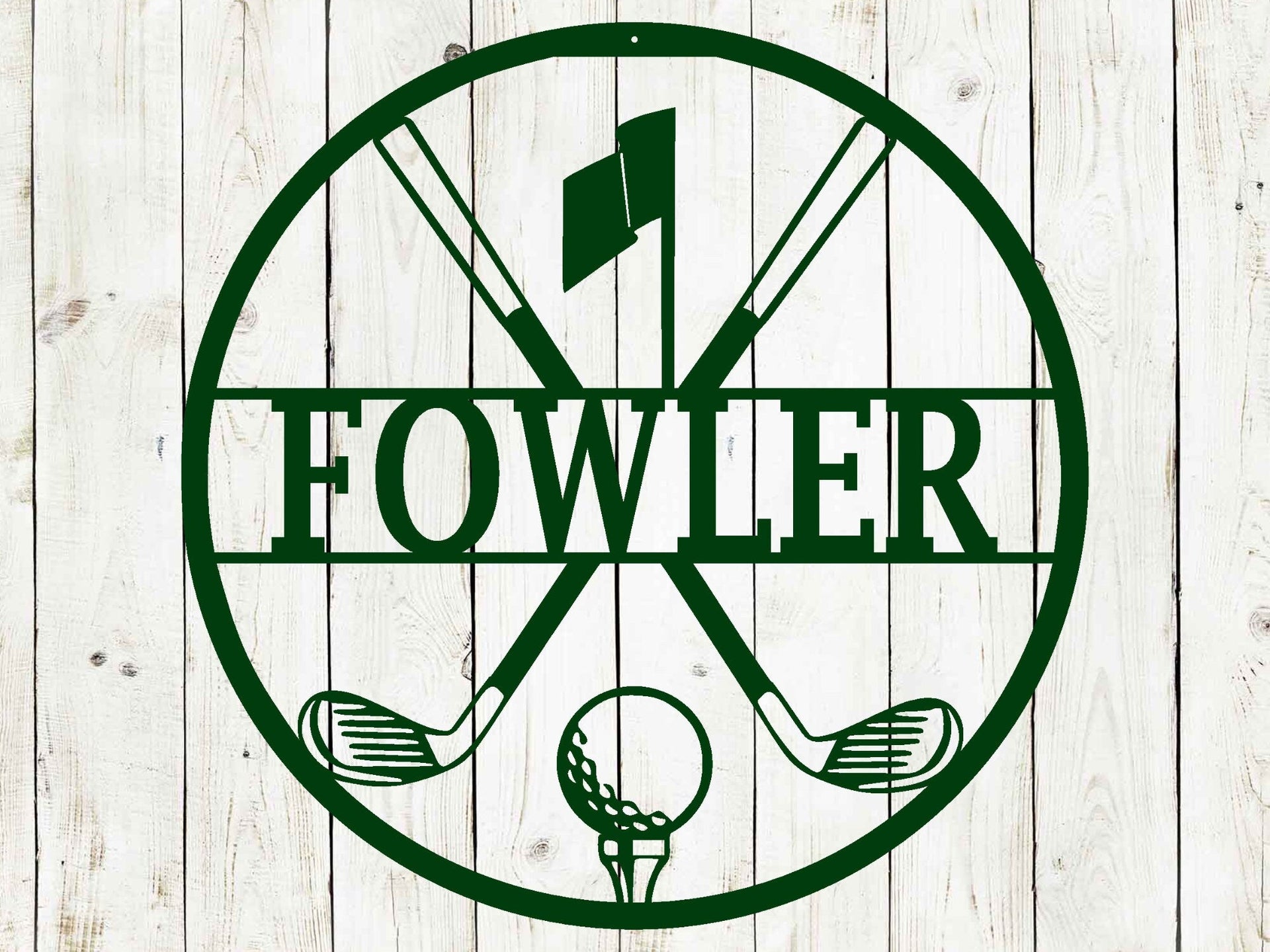 Personalized Golf Metal Sign | Custom Golf Monogram Wall Art