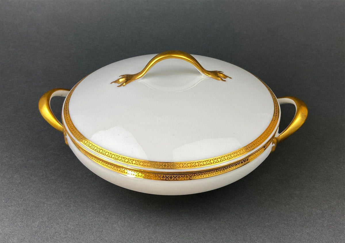 Antique Haviland Limoges Porcelain Gravy Soup Boat, Wedding Band China