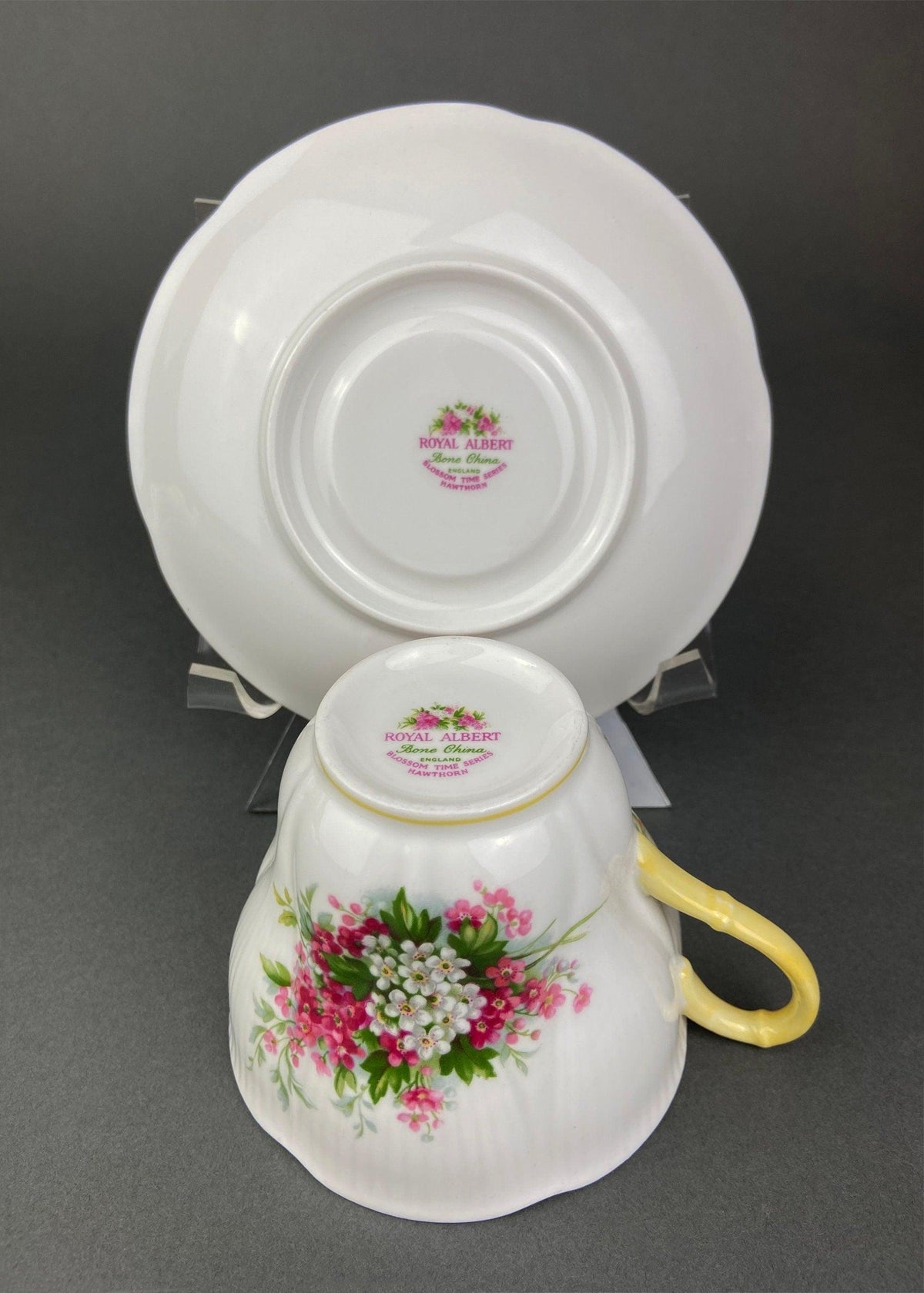 Vintage Royal Albert Cup and Saucer - Blossom Time Series, Hawthorn