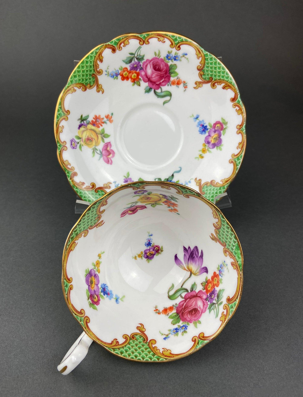 Vintage Aynsley Fine Bone China Tea Cup and Saucer - Floral England