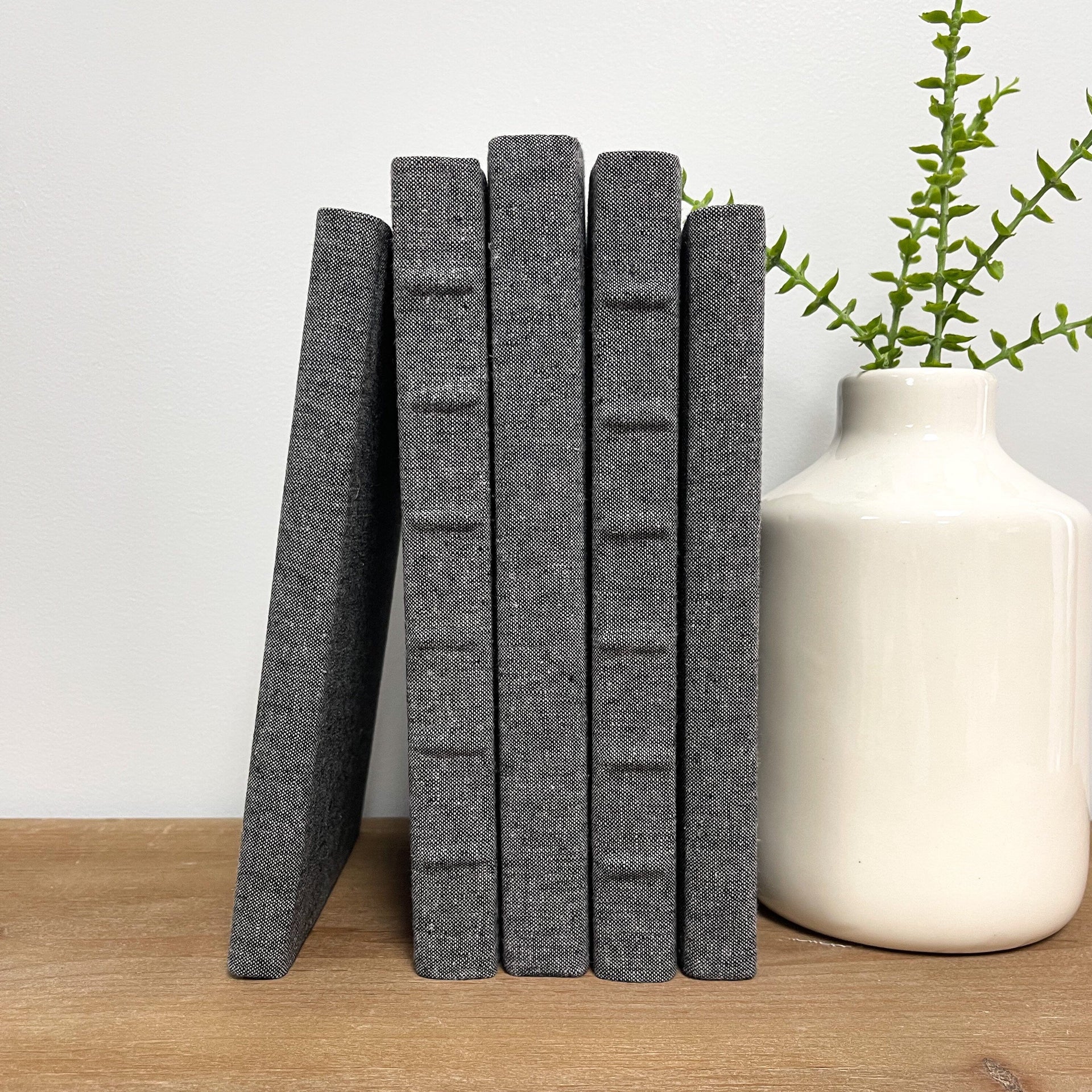 Linen Covered Decorative Books for Shelf Decor