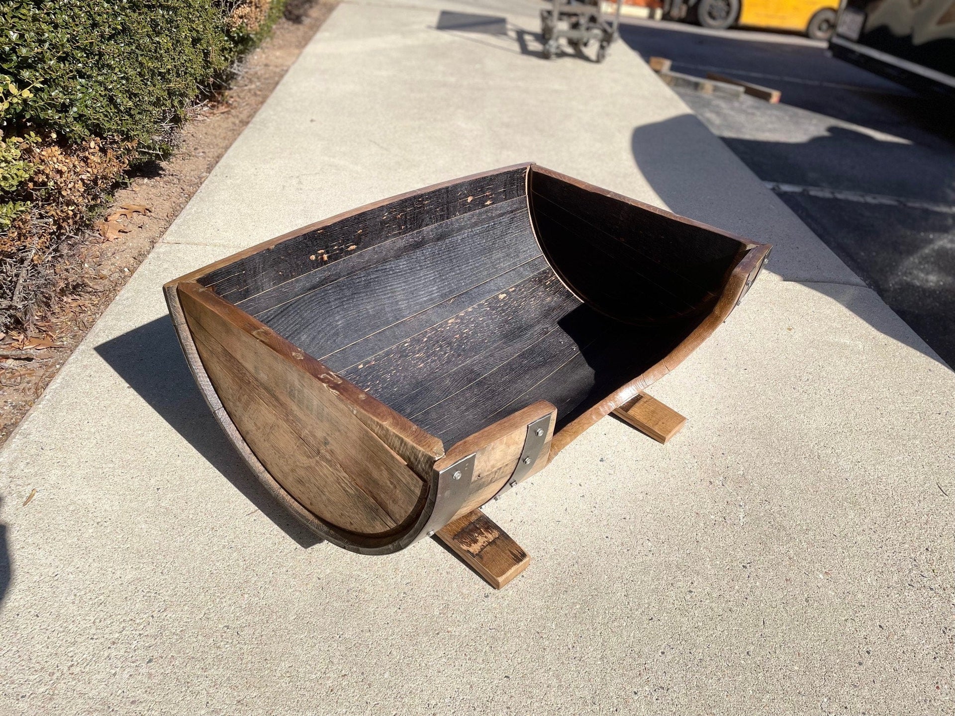 Whiskey Barrel Dog Bed- Josie approved!