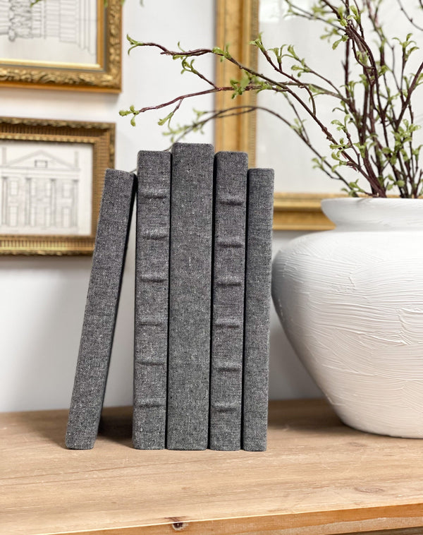 Linen Covered Decorative Books for Shelf Decor