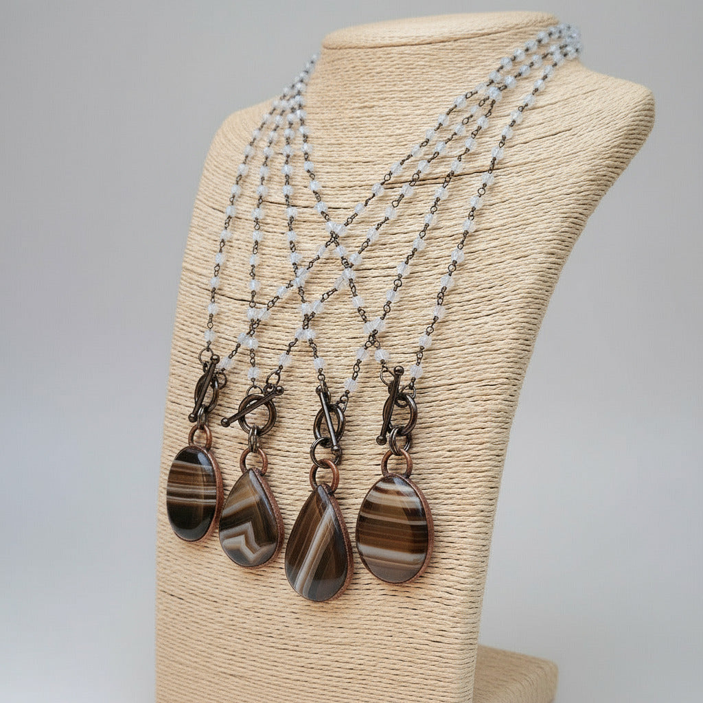 Banded Onyx Talisman Necklace For Inner Strength | By Blackbird & Sage
