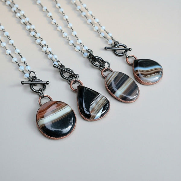 Banded Onyx Talisman Necklace For Inner Strength | By Blackbird & Sage