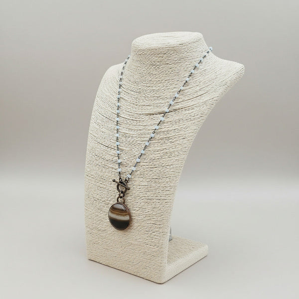 Banded Onyx Talisman Necklace For Inner Strength | By Blackbird & Sage